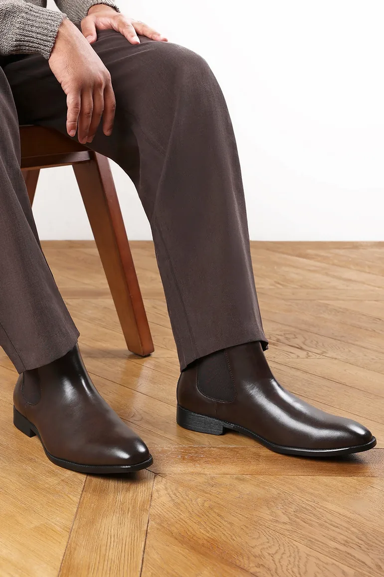 Mason Dark Brown Formal Mens Slip On Classic Chelsea Ankle Boots Where's  That From : Boots : VogaCloset Oman
