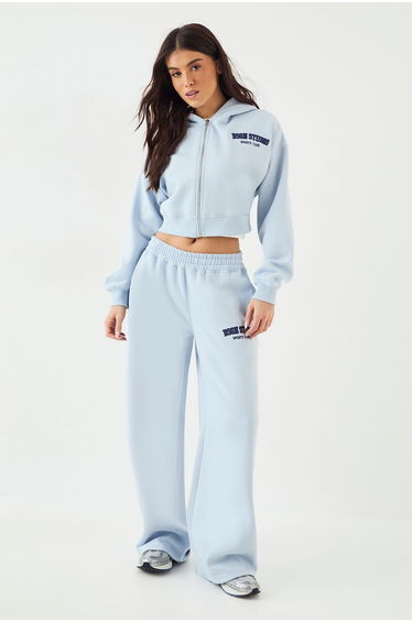 DSGN Studio Applique Straight Leg Jogger - light blue