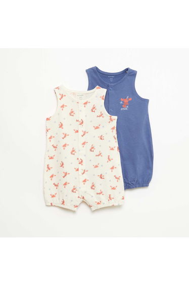 2-Pack Lightweight Sleepsuits with Snap Fastening BLUE