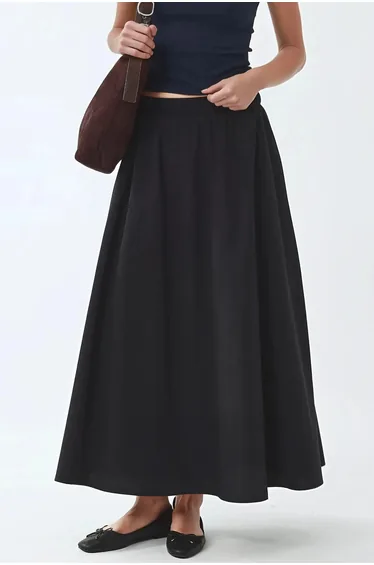 BUSEM Elastic Waist Skirt with Pockets