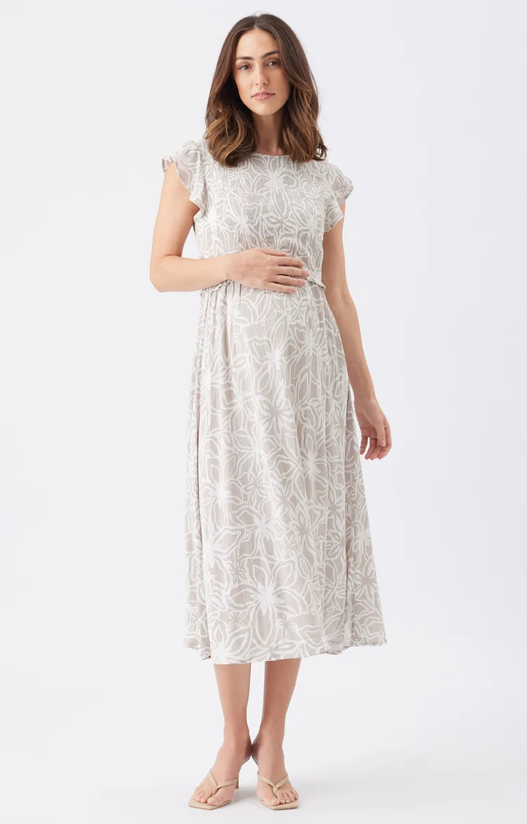 white lace nursing dress HATCH The Lottie Secret Nursing Mini Dress in White