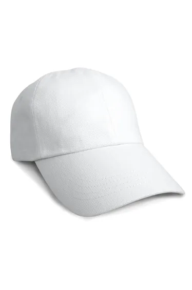 Result Unisex Low Profile Heavy Brushed Cotton Baseball Cap - White