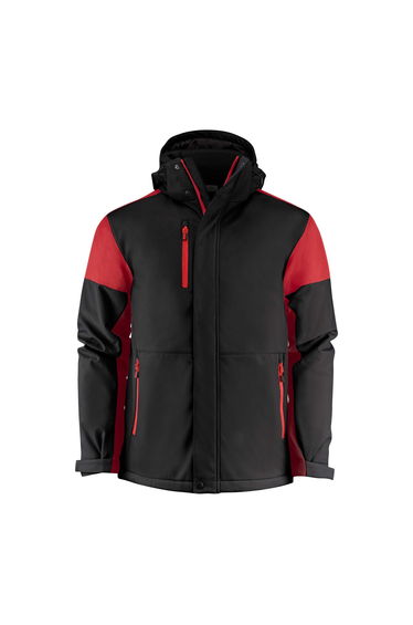 Printer Mens Padded Soft Shell Jacket - Black/Red