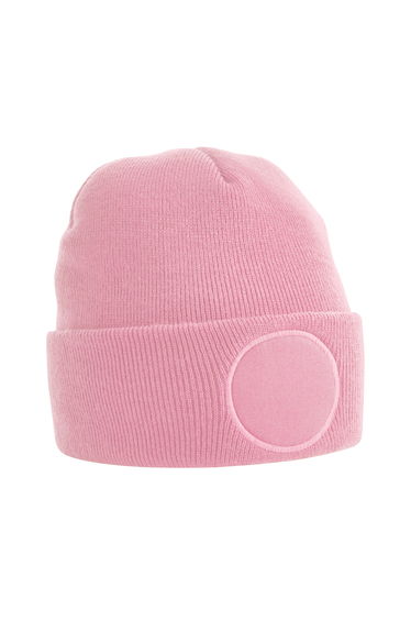 Beechfield Circular Patch Cuffed Beanie - Dusky Pink