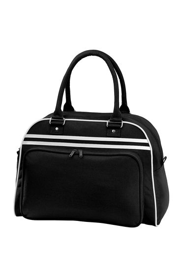 Bagbase Retro Bowling Bag (23 Litres) - Black/White
