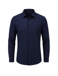 Navy Blue Regular Men's Shirt - 4