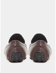 Men Faux Leather Look Square Toe Loafers - 3