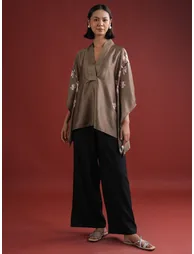 Floral Printed V Neck Kaftan Top and Pants Co-Ords