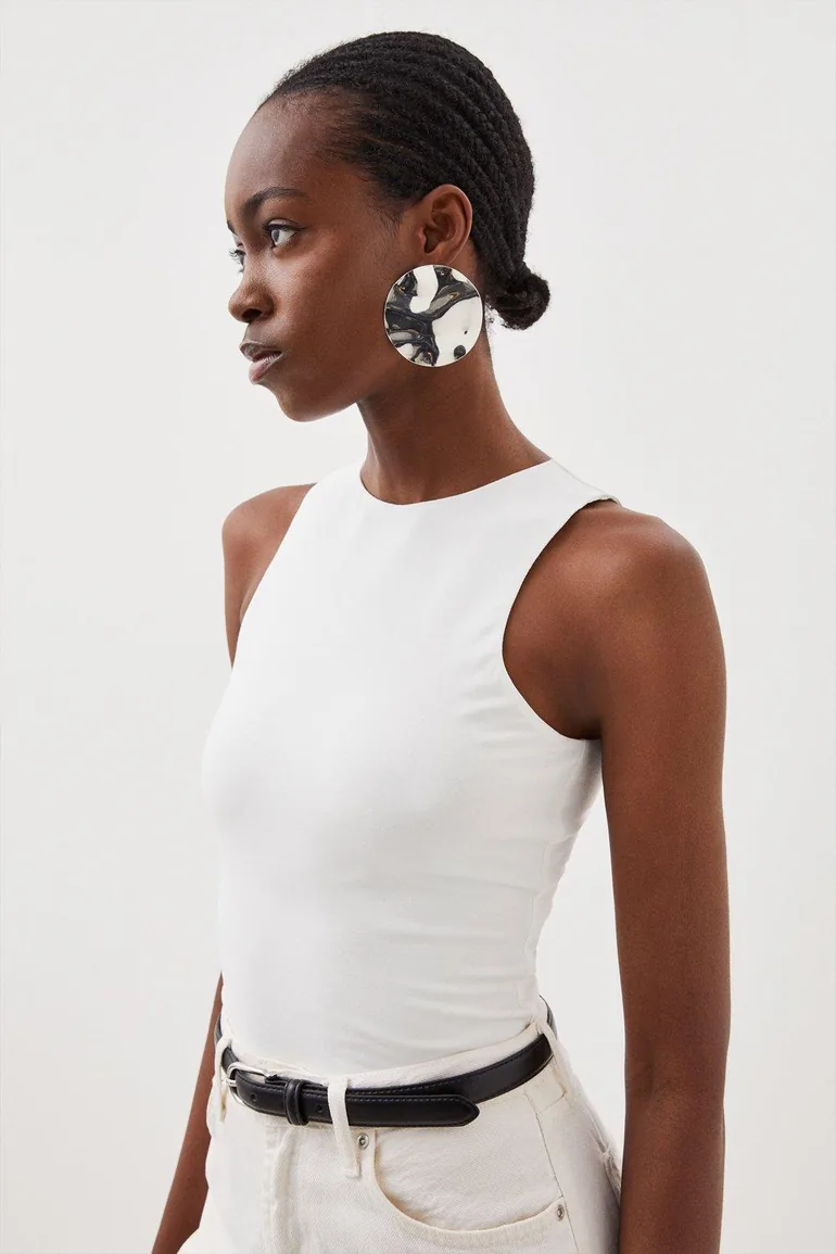 Stretch Cotton Racer Vest