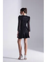 Gabriella Sequined Mini Evening Dress - 1
