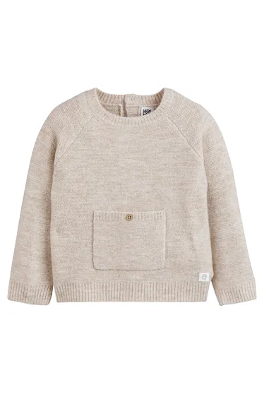 Brushed Knit Jumper/Sweater with Front Pocket
