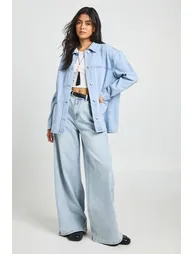 Denim Shacket - bleach wash - 2
