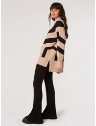 Oversized Geometric Stripe Jumper - 3