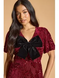Petite Sequin Velvet Maxi Dress - 3