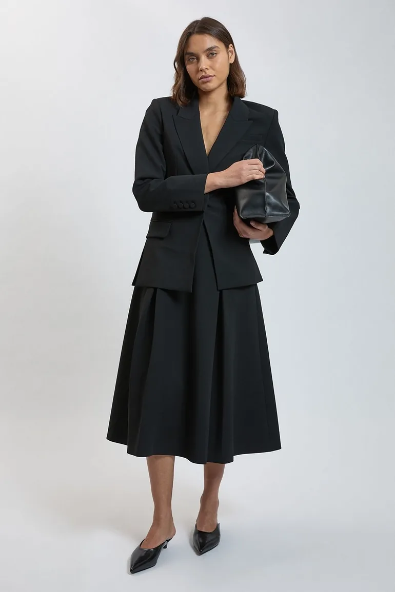 Compact Stretch Full Midi Skirt