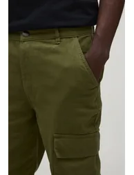 Straight Leg Flare Popper Detail Twill Cargo Trouser - khaki - 3