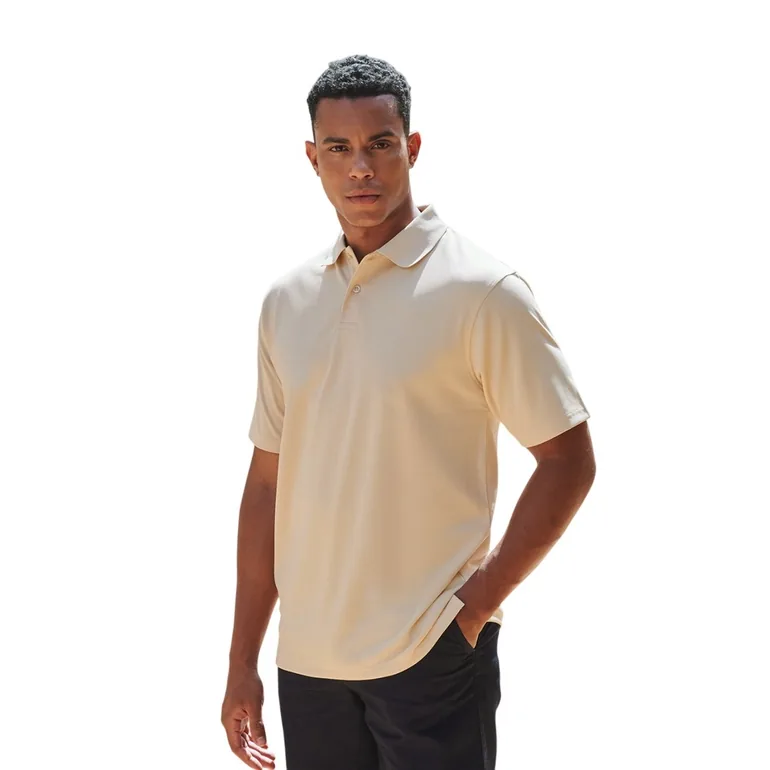 Henbury Mens Pique Polo Shirt - Natural