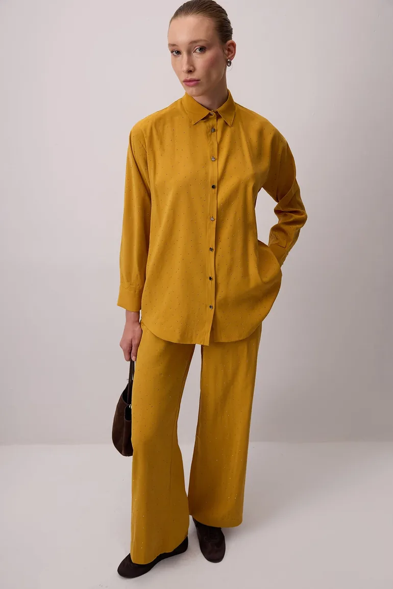 STONE EMBROIDERED SHIRT AND TROUSERS SET - 1