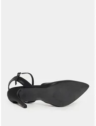Solid Ankle Strap Pointed Toe Pumps - 5