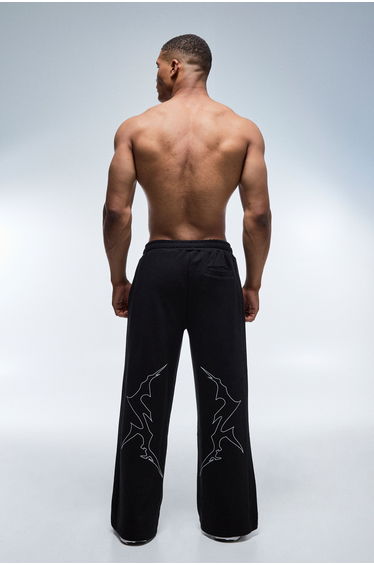 Man Active Wide Leg Loopback Joggers - black product thumbnail 3
