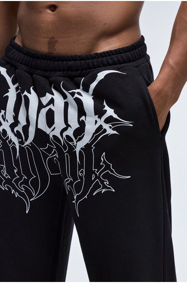 Man Active Wide Leg Loopback Joggers - black product thumbnail 4
