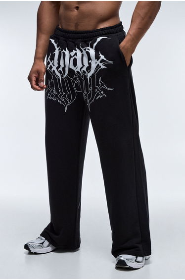 Man Active Wide Leg Loopback Joggers - black product thumbnail 2