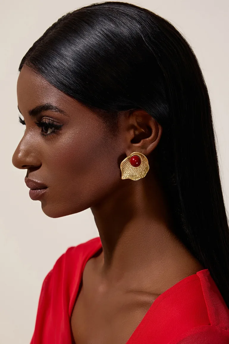Vintage Metal Irregular Shape Stud Earrings - 1