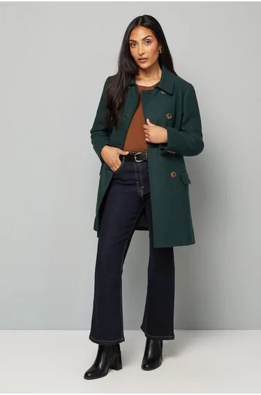 Petite Double Breasted Pea Coat