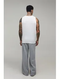 Tall Essential Regular Waffle Vest - white - 1