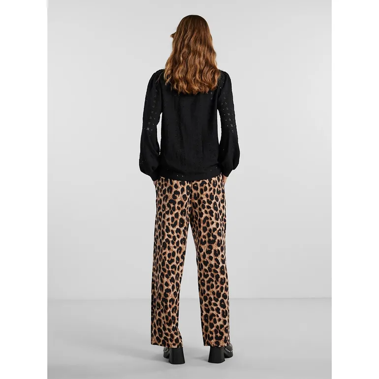 Leopard Print Trousers with High Waist - 3