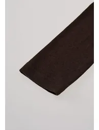 Draped Sash Neckline Fitted Cotton Top in Brown for Evening Drinks & Romantic Dates - 5