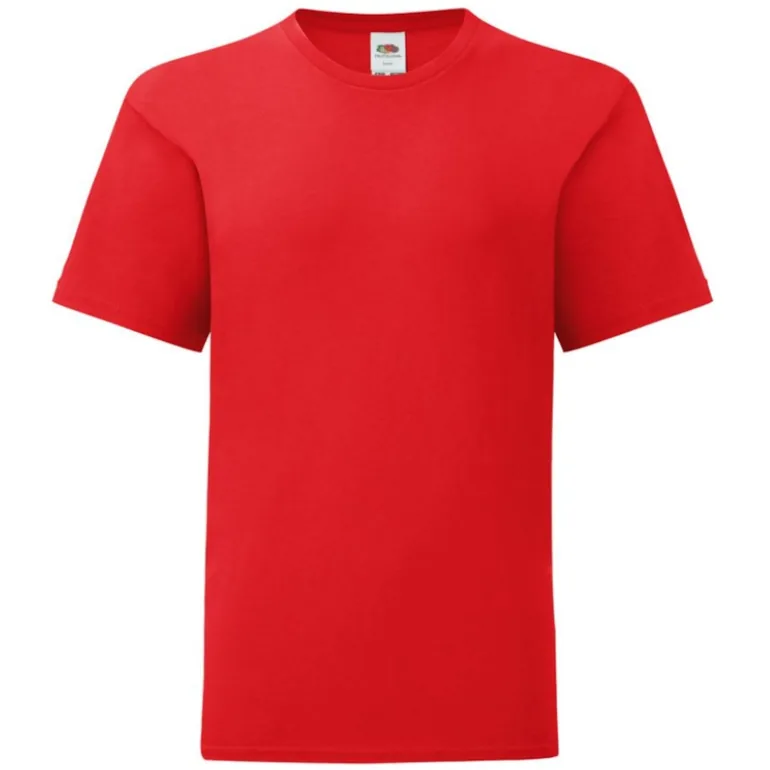 Fruit Of The Loom Childrens/Kids Iconic T-Shirt - Red