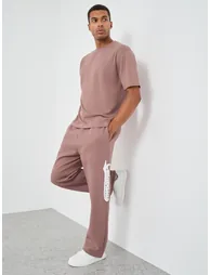 Slogan Applique Detail Twill Oversized Joggers