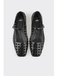 Black Leather Women's Casual Shoes - 3