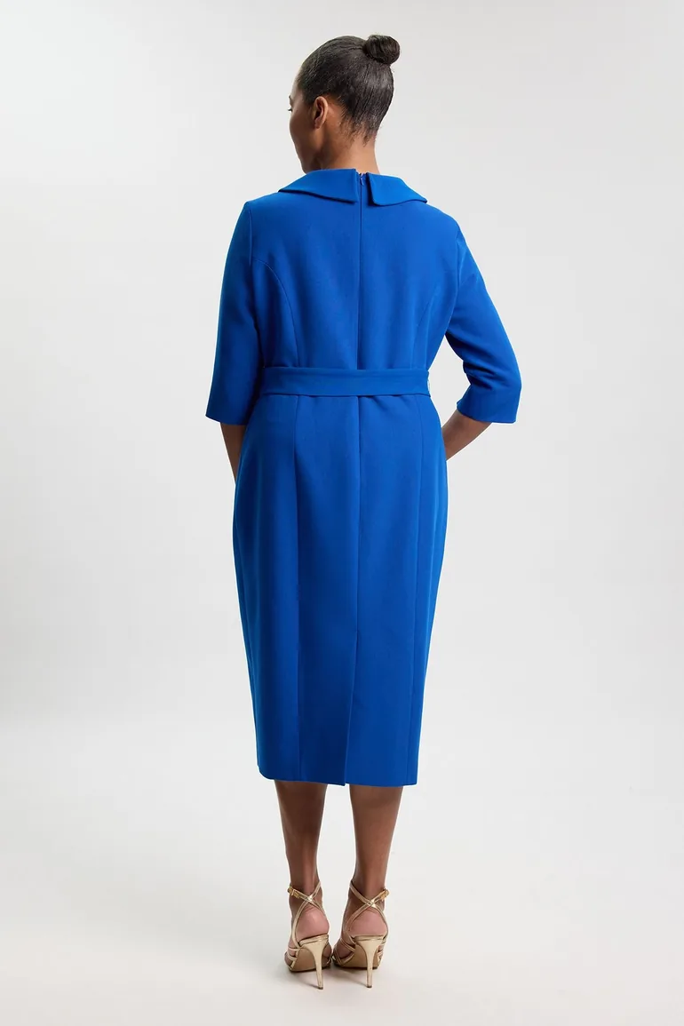 Plus Size Tailored Roll Neck Pencil Midi Dress - 2