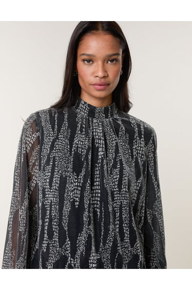 Snake High Neck Puff Ball Blouse product thumbnail 3