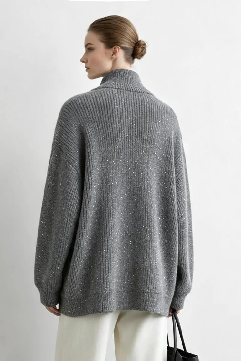Sequin Yarn Knit Jacket - 4