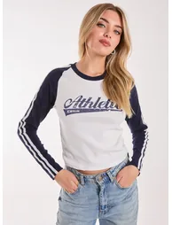 Long Sleeve Contrast Crew Top
