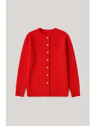 LONG CARDIGAN WITH BUTTON DETAILS - 5