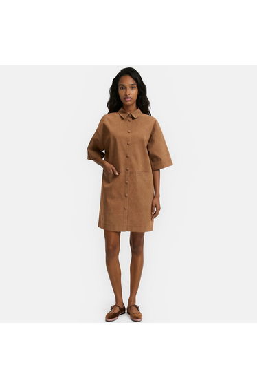 Signature Sara Loose-Fitting Suede-Effect Mini Dress