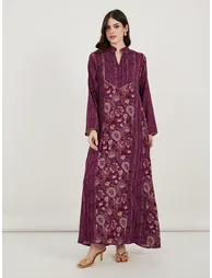 Floral Print Collared Kaftan - 3