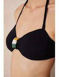 PENTI Arlo Strapless Textured And Macrame Bikini Top - 3