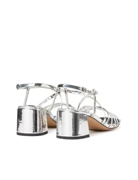 Mirrored Thin Strap Sandals with Heel - 3
