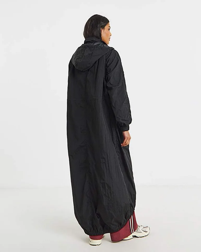 Black Pocket Detail Parachute Parka - 1