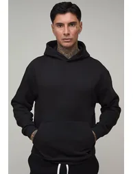 Tall Black Oversized Mount Fuji Graphic Hoodie - black