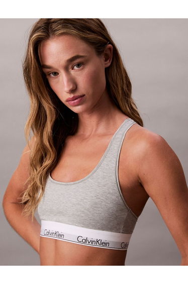 Icon Cotton Modal Unlined Bralette Grey Heather product thumbnail 2
