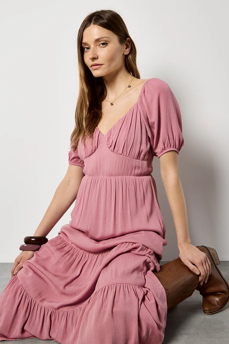 Crinkle Tiered Maxi Dress - 6