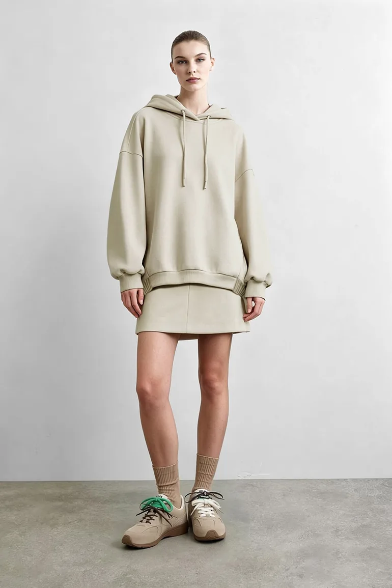 Hooded Drop-Shoulder Sweatshirt