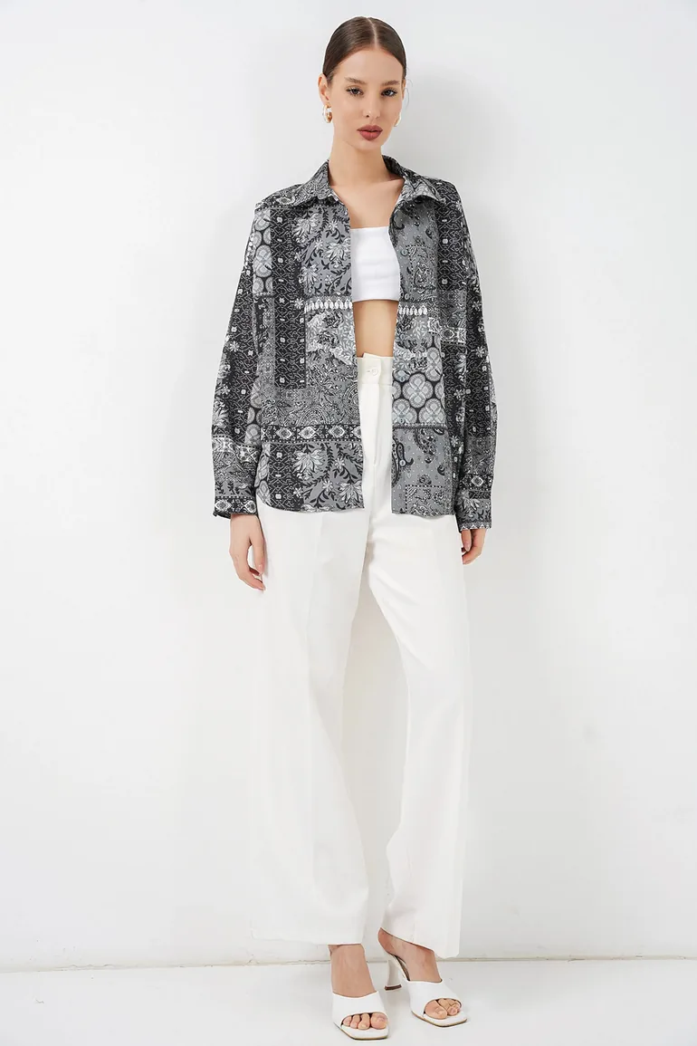 BDART Oversized Paisley Print Button-Up Shirt - 1