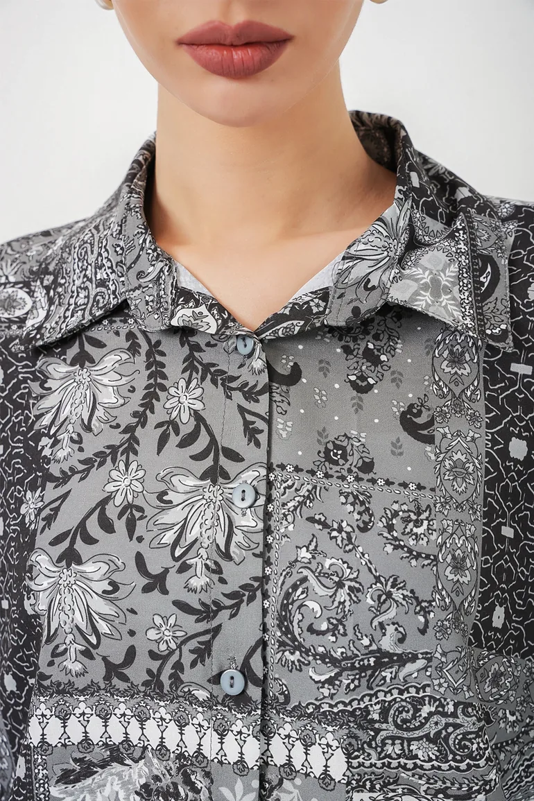 BDART Oversized Paisley Print Button-Up Shirt - 5